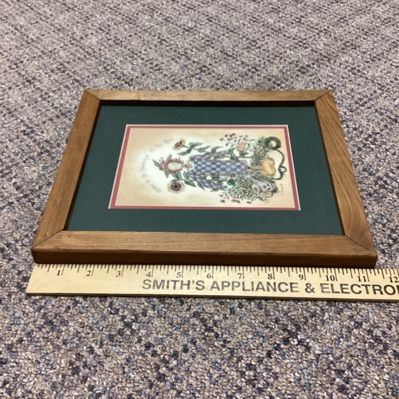 Framed Scarecrow Country Primitive Artwork Grown In The Knowledge of The Lord - Picture 3 of 7